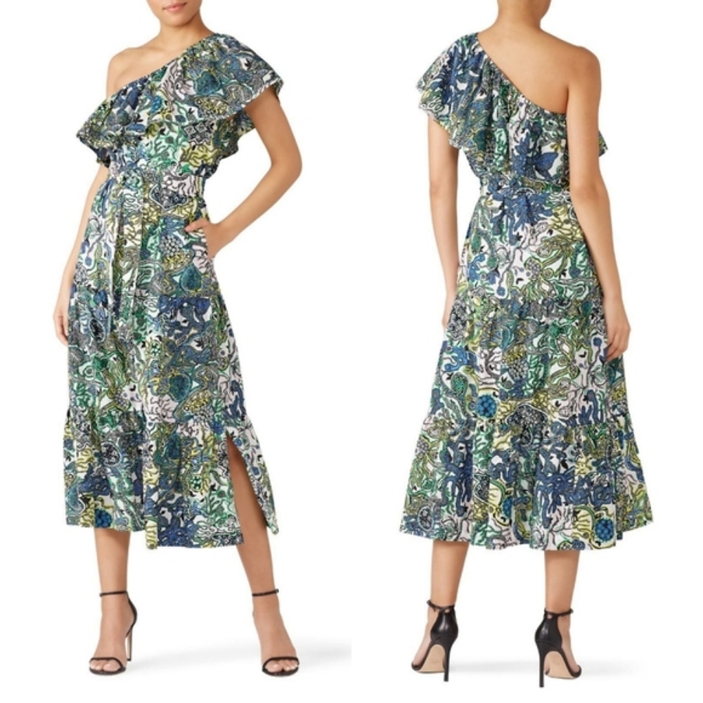 🪡 A.L.C. Green One Shoulder Naomi Gown, Sz XS